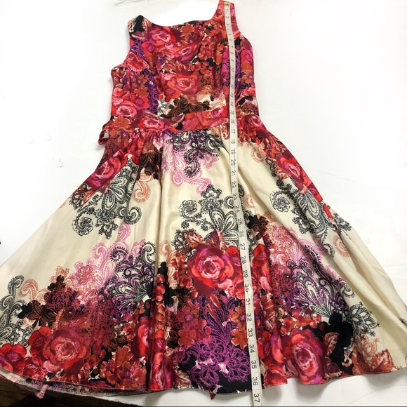 Lady vintage floral dress retro rockabilly made in Romania - Picture 9 of 16